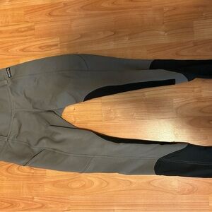 Kerrits Gray Riding Breeches with Black Knee Patches